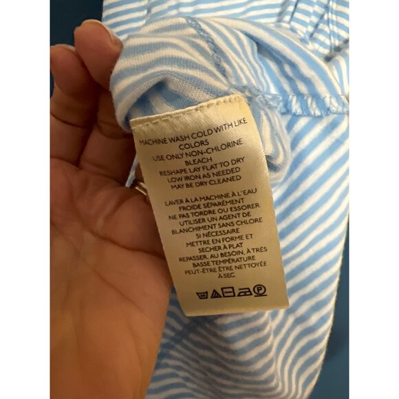 Pilcro Blue & White Striped Racerback Tank Top XXS 100% Cotton - Picture 4 of 8